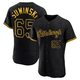 Authentic Pittsburgh Pirates Jack Suwinski Snake Skin City Jersey - Black