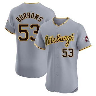 Elite Pittsburgh Pirates Mike Burrows Road Jersey - Gray