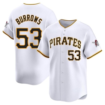 Limited Pittsburgh Pirates Mike Burrows Home Jersey - White