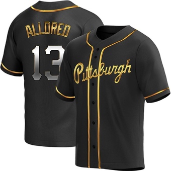 Replica Pittsburgh Pirates Cameron Alldred Alternate Jersey - Black Golden