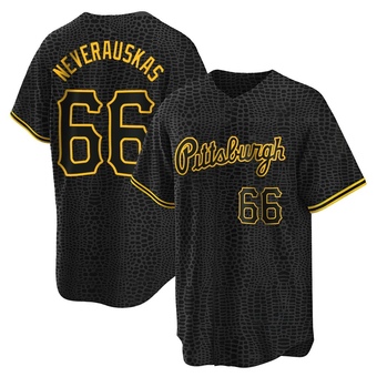 Replica Pittsburgh Pirates Dovydas Neverauskas Snake Skin City Jersey - Black