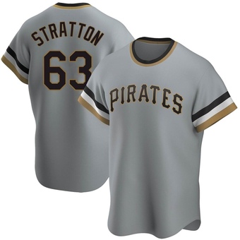 Replica Pittsburgh Pirates Hunter Stratton Road Cooperstown Collection Jersey - Gray