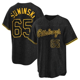 Replica Pittsburgh Pirates Jack Suwinski Snake Skin City Jersey - Black