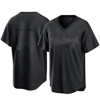 Replica Pittsburgh Pirates Jared Oliva Pitch Fashion Jersey - Black