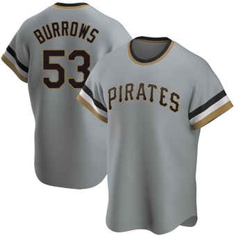 Replica Pittsburgh Pirates Mike Burrows Road Cooperstown Collection Jersey - Gray