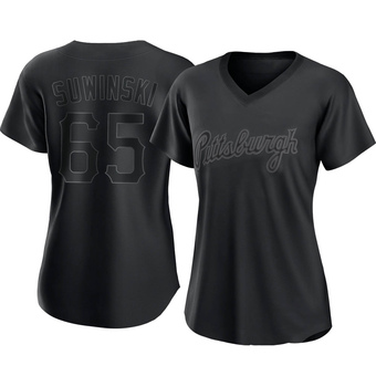 Women's Replica Pittsburgh Pirates Jack Suwinski Pitch Fashion Jersey - Black